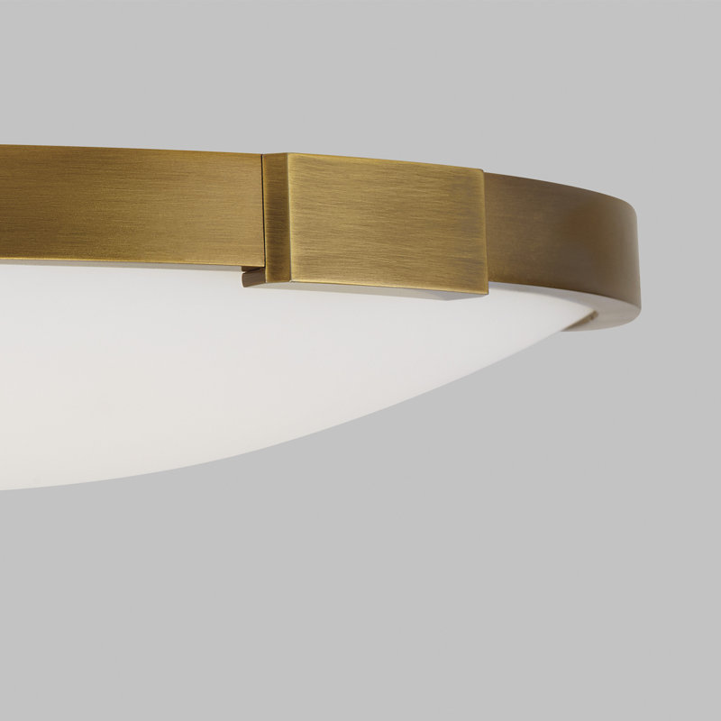 Lance Aged Brass LED Flush Mount with Frosted Glass Diffuser
