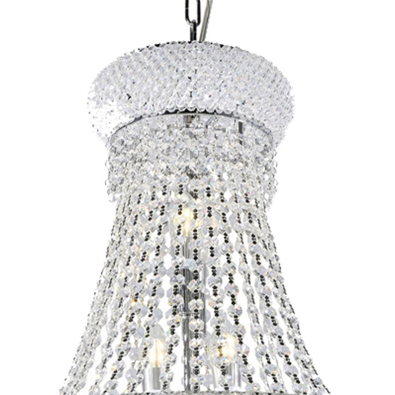Elegant Vintage Crystal 21" Pendant Ceiling Lamp, Clear