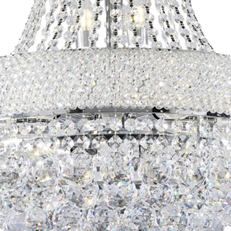 Elegant Vintage Crystal 21" Pendant Ceiling Lamp, Clear