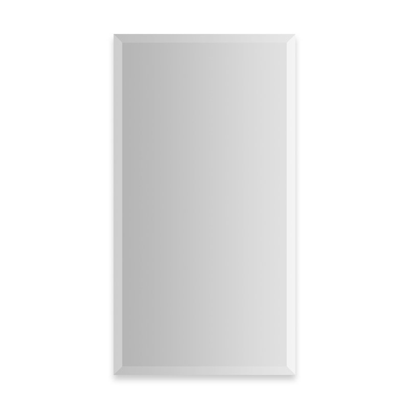 Sleek Frameless Beveled Full-Length Bathroom Mirror