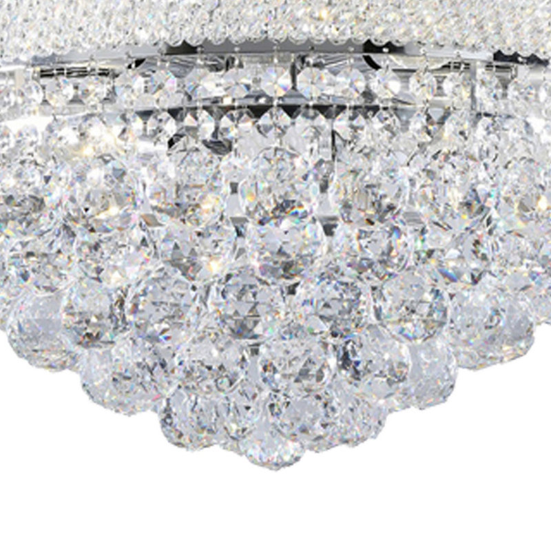 Elegant Vintage Crystal 21" Pendant Ceiling Lamp, Clear