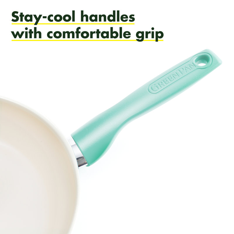 Turquoise 10" Aluminum Ceramic Nonstick Fry Pan with Lid