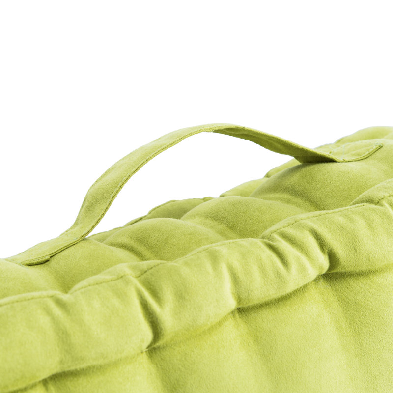 Light Green Velvet Tufted Square Floor Pillow