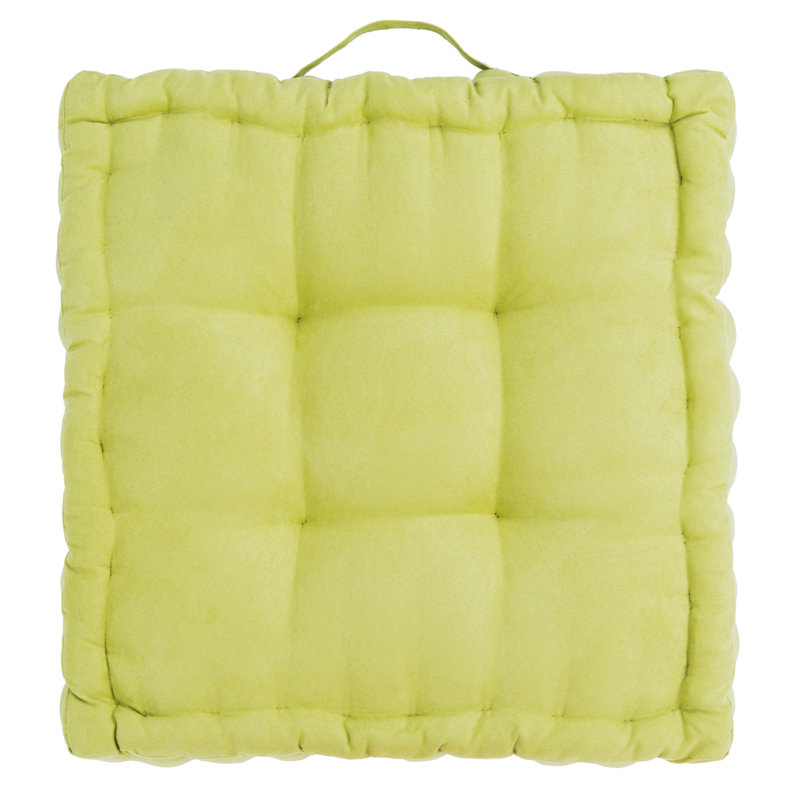 Light Green Velvet Tufted Square Floor Pillow