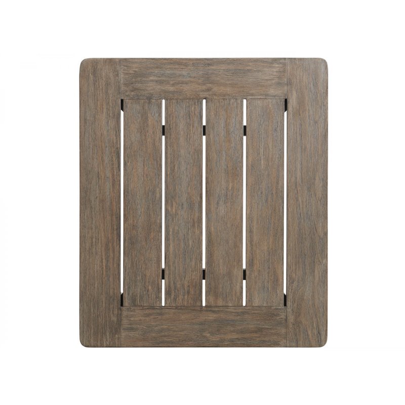 La Jolla Vintage Taupe-Gray Teak Rectangular Small End Table