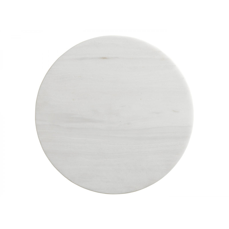 Rockville 14" Round Martini Table in Shell White and Aged Pewter