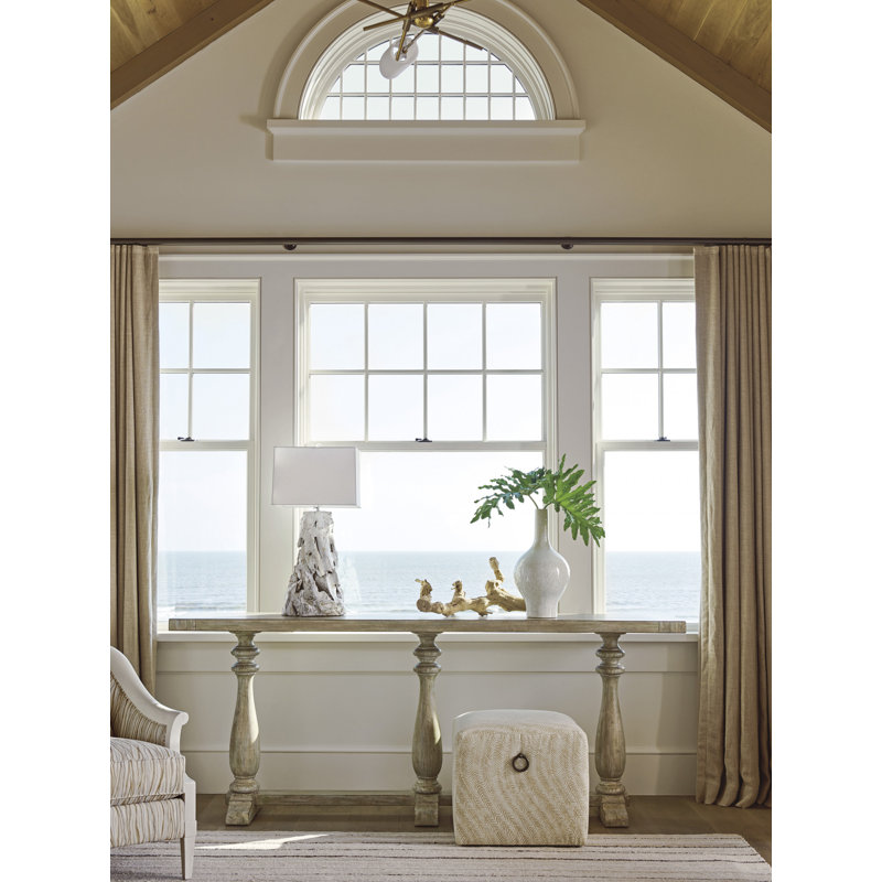 Ocean Breeze Shell White Mahogany Rectangular Console