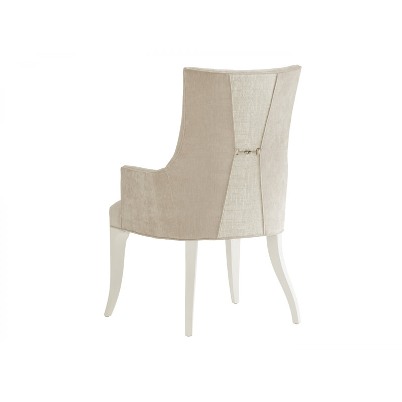 Sebring Beige Upholstered Arm Chair with Wood Legs