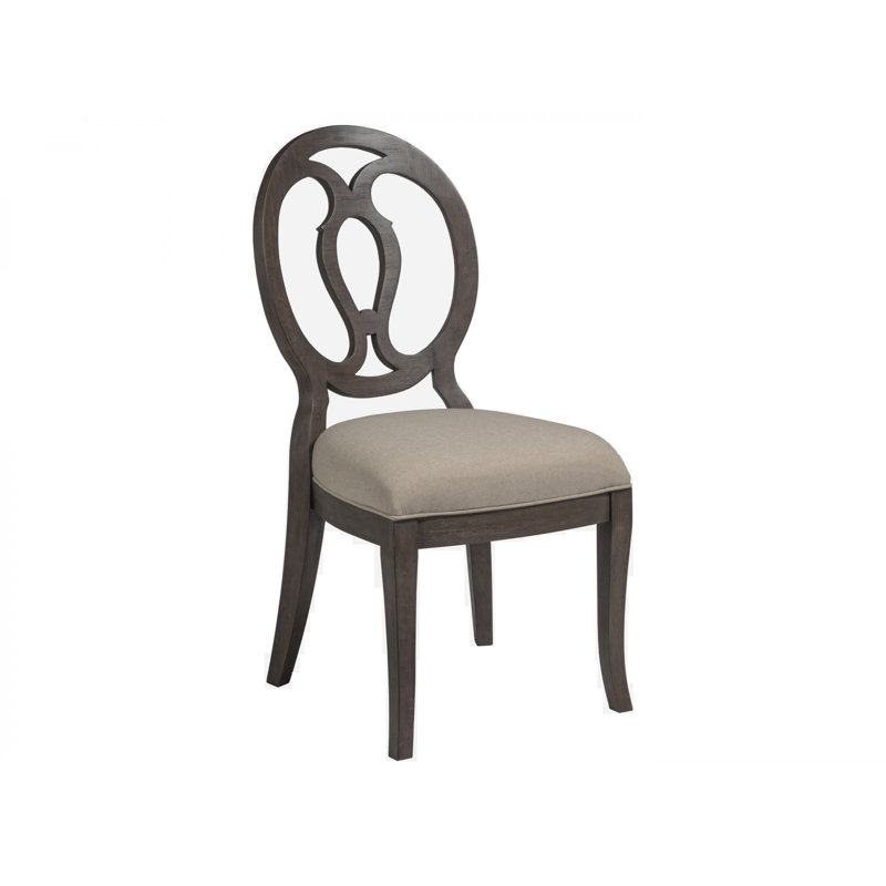 Antico Greige Linen Upholstered Mahogany Side Chair