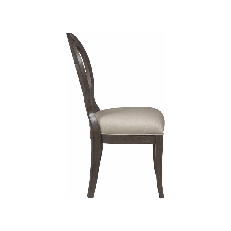 Antico Greige Linen Upholstered Mahogany Side Chair