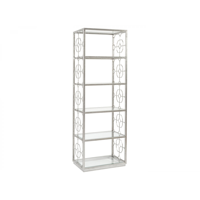 Silver Iron and Glass 6-Shelf Etagere