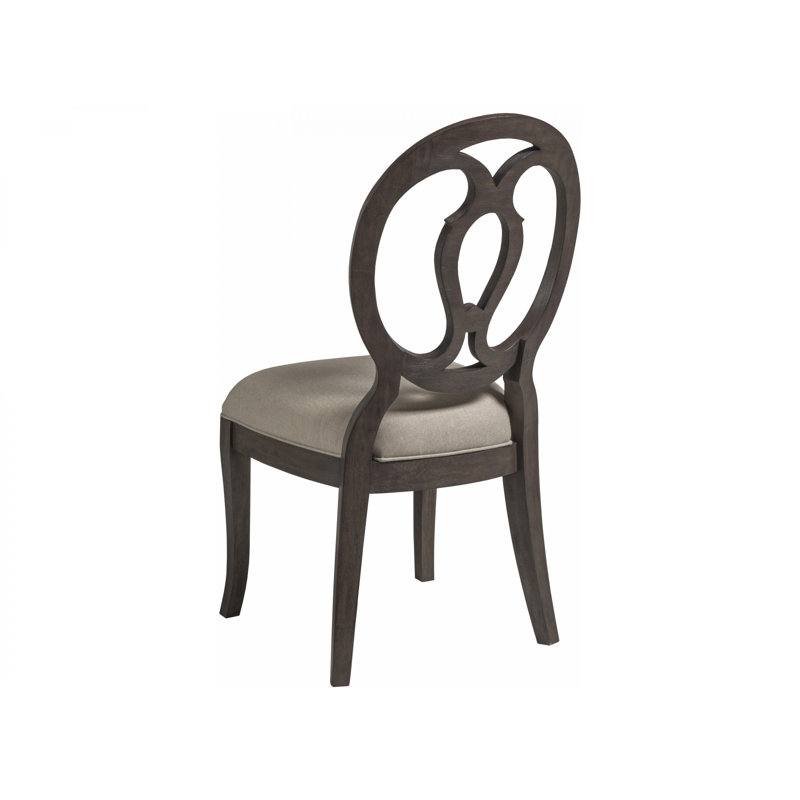 Antico Greige Linen Upholstered Mahogany Side Chair
