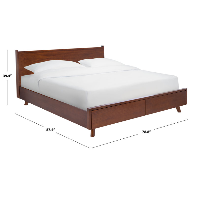 Fitz Walnut Finish King Storage Bed with 2 Drawers