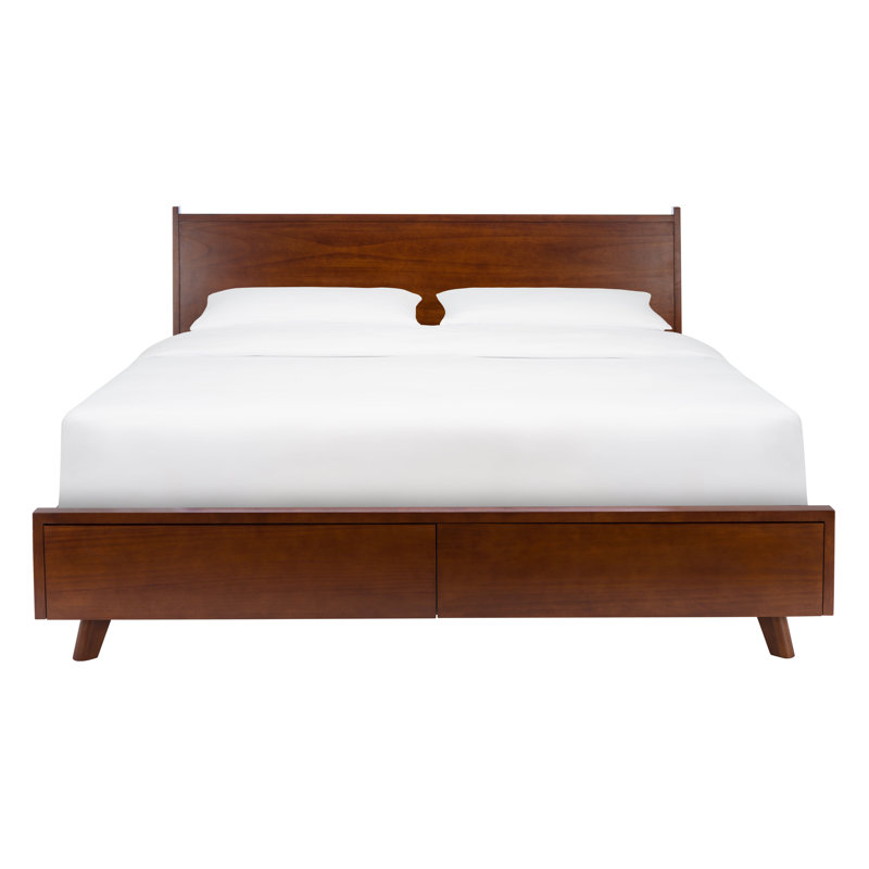 Fitz Walnut Finish King Storage Bed with 2 Drawers