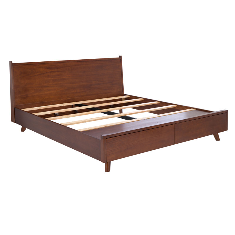 Fitz Walnut Finish King Storage Bed with 2 Drawers