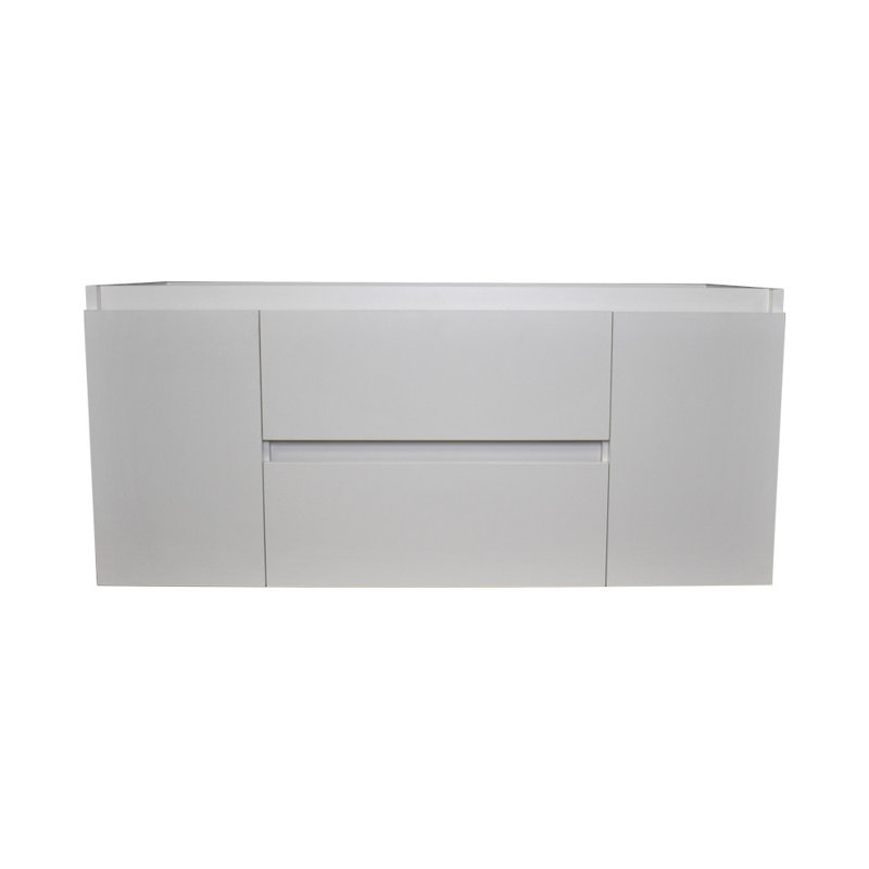 Salt 47'' Glossy White Wall-Mounted Single Vanity Base