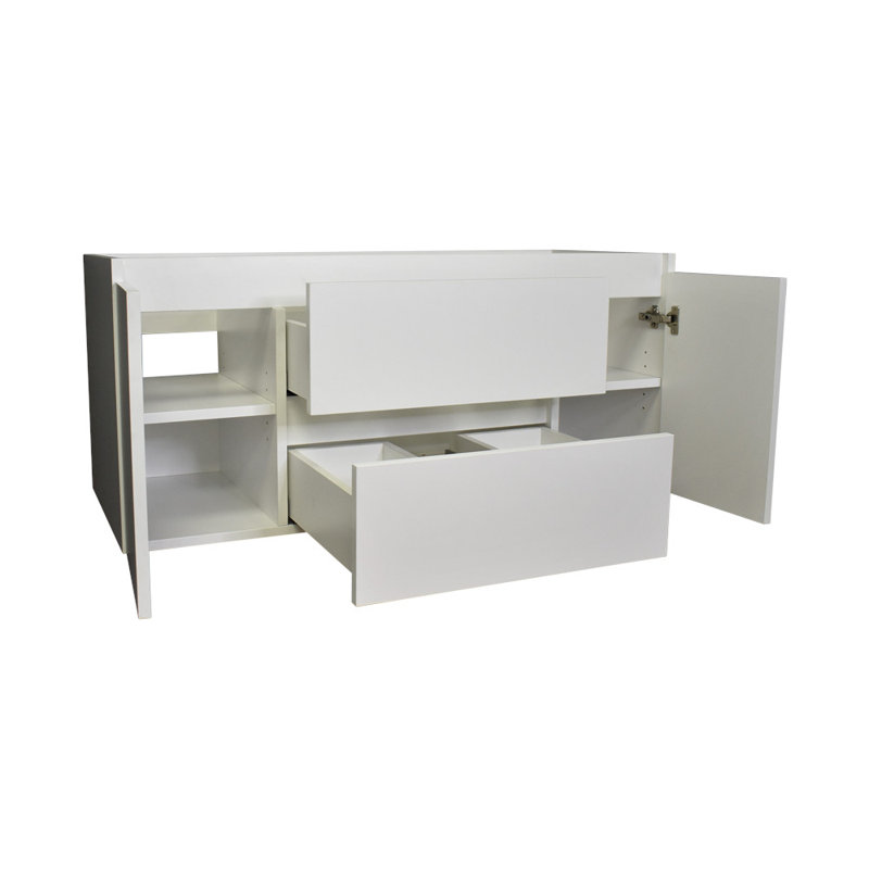 Salt 47'' Glossy White Wall-Mounted Single Vanity Base