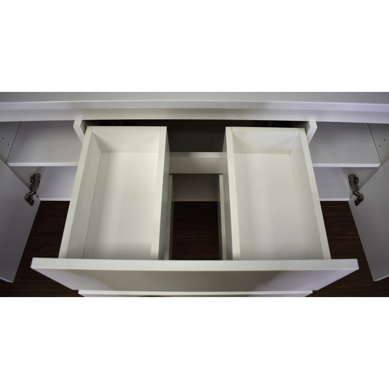 Salt 47'' Glossy White Wall-Mounted Single Vanity Base