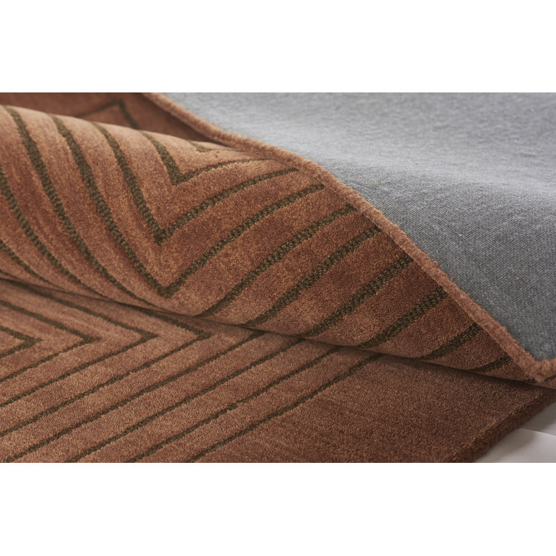 Simba Geometric Hand-Tufted Wool Rug 9' x 12' in Copper