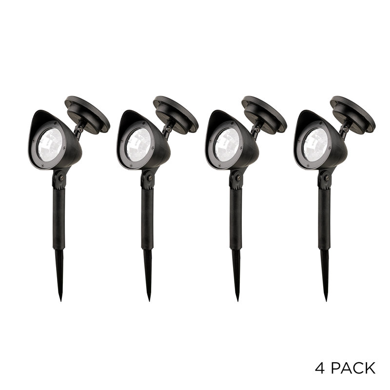 Black Solar Powered LED Pathway Light Set of 6