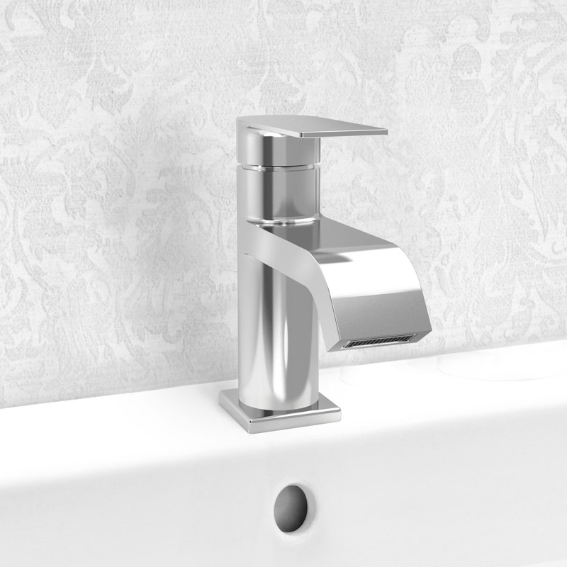 Polished Chrome Single-Handle Bathroom Faucet with Drain Assembly