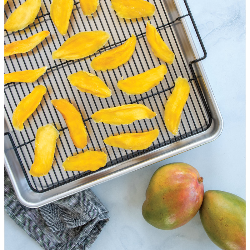 Extra Large Silver Aluminum Non-stick Cookie Sheet with Rack