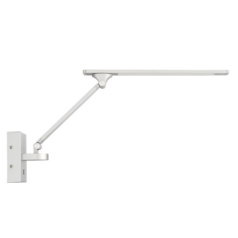 Modern Aluminum LED Swing Arm Sconce with White Acrylic Shade
