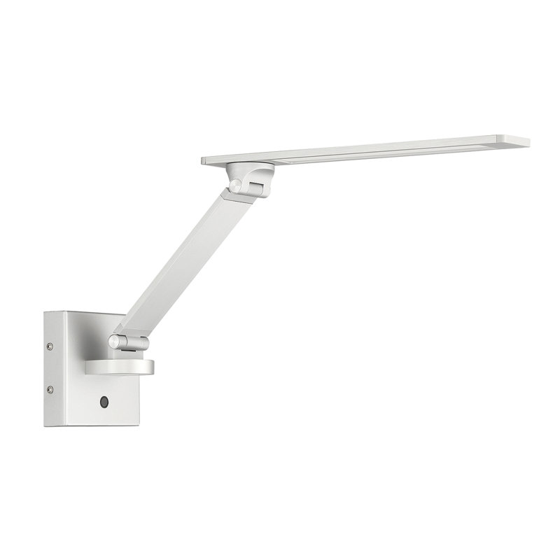 Modern Aluminum LED Swing Arm Sconce with White Acrylic Shade