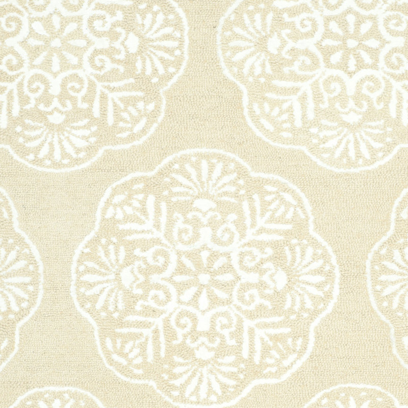 Bella Hand-Tufted Beige & White Wool 6' x 9' Area Rug