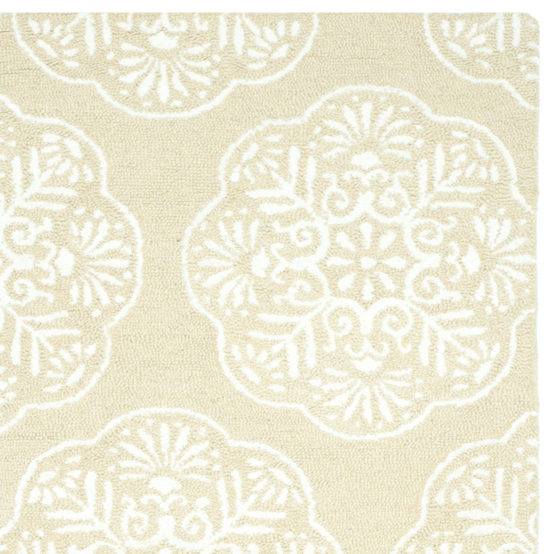 Bella Hand-Tufted Beige & White Wool 6' x 9' Area Rug