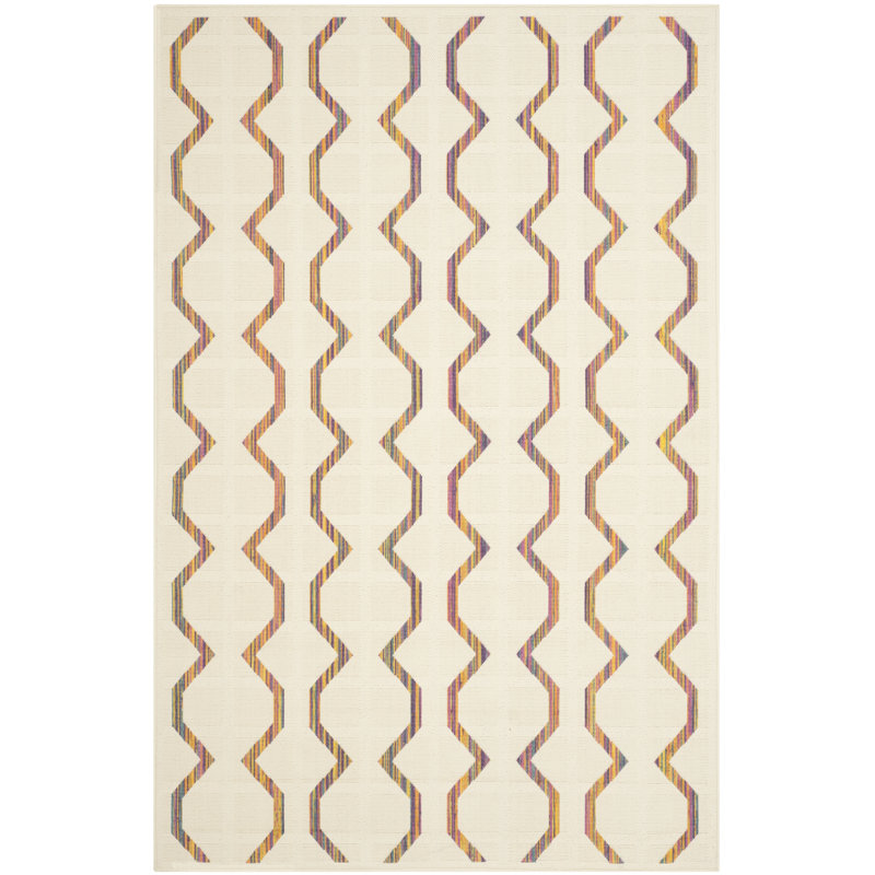Multicolor Stripe Tufted Handmade Rectangular Rug