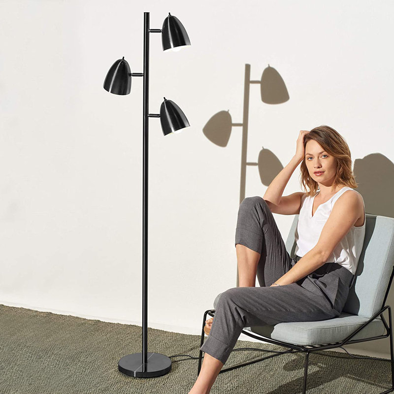 Jacob 64" Black Adjustable Multi-Head LED Floor Lamp