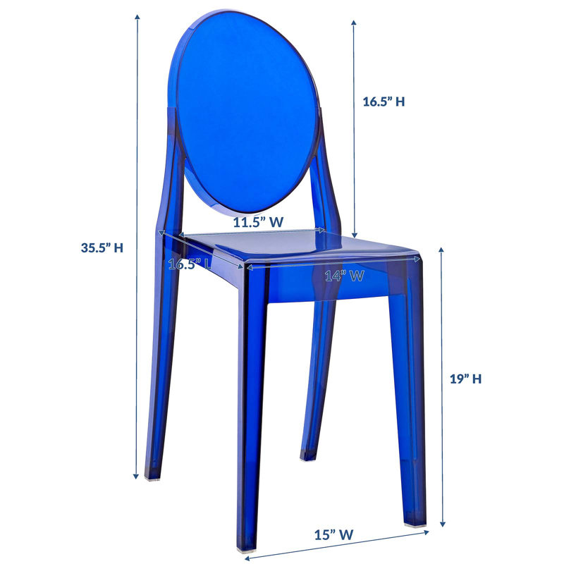 Ethereal Casper Blue Metal Side Chair