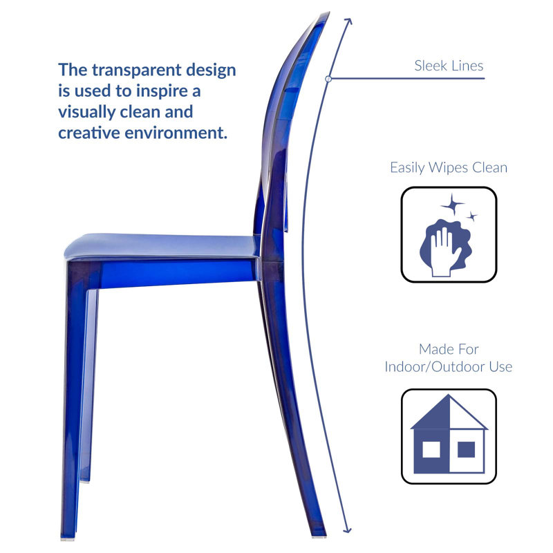Ethereal Casper Blue Metal Side Chair