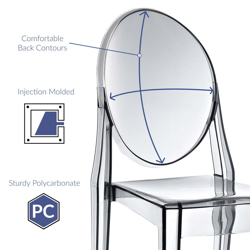 Ethereal Smoked Clear Polycarbonate Side Chair