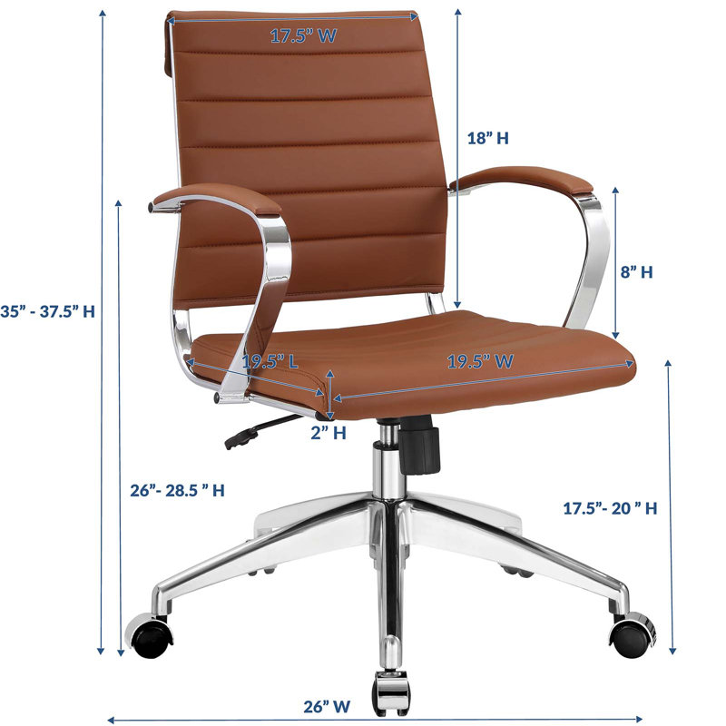 Terracotta High Back Swivel Office Chair with Chrome Base