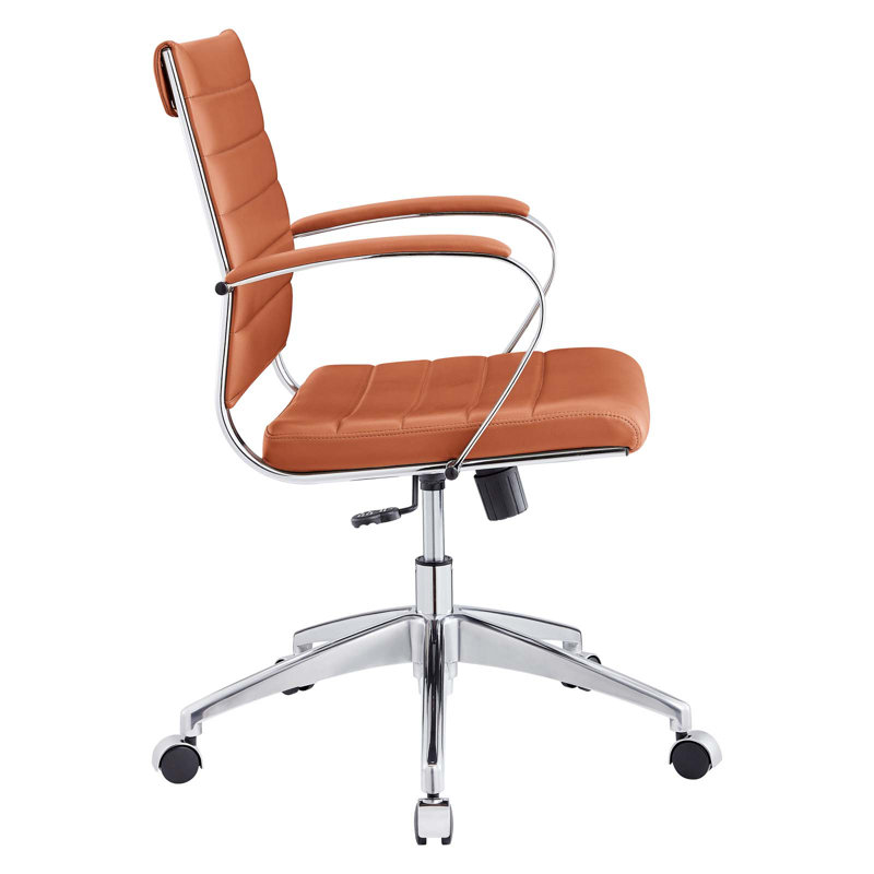 Terracotta High Back Swivel Office Chair with Chrome Base