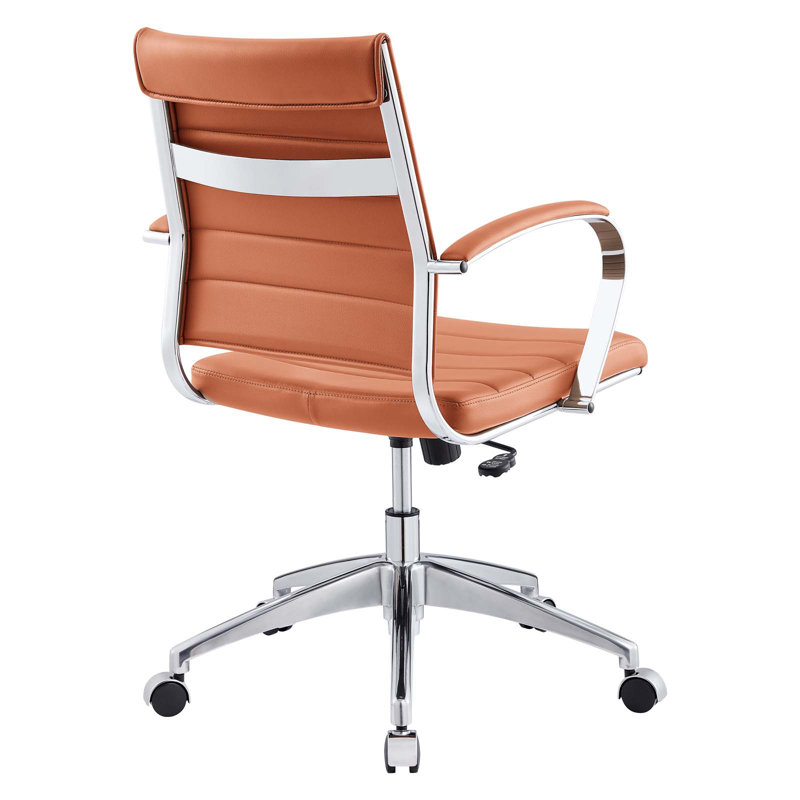 Terracotta High Back Swivel Office Chair with Chrome Base