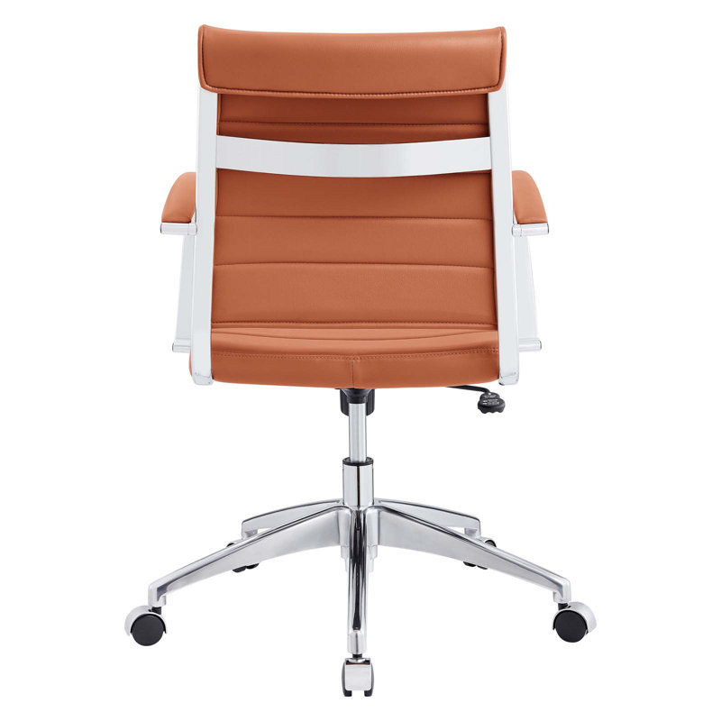 Terracotta High Back Swivel Office Chair with Chrome Base