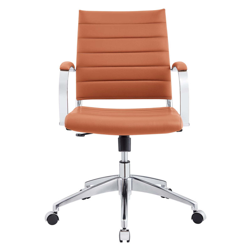 Terracotta High Back Swivel Office Chair with Chrome Base