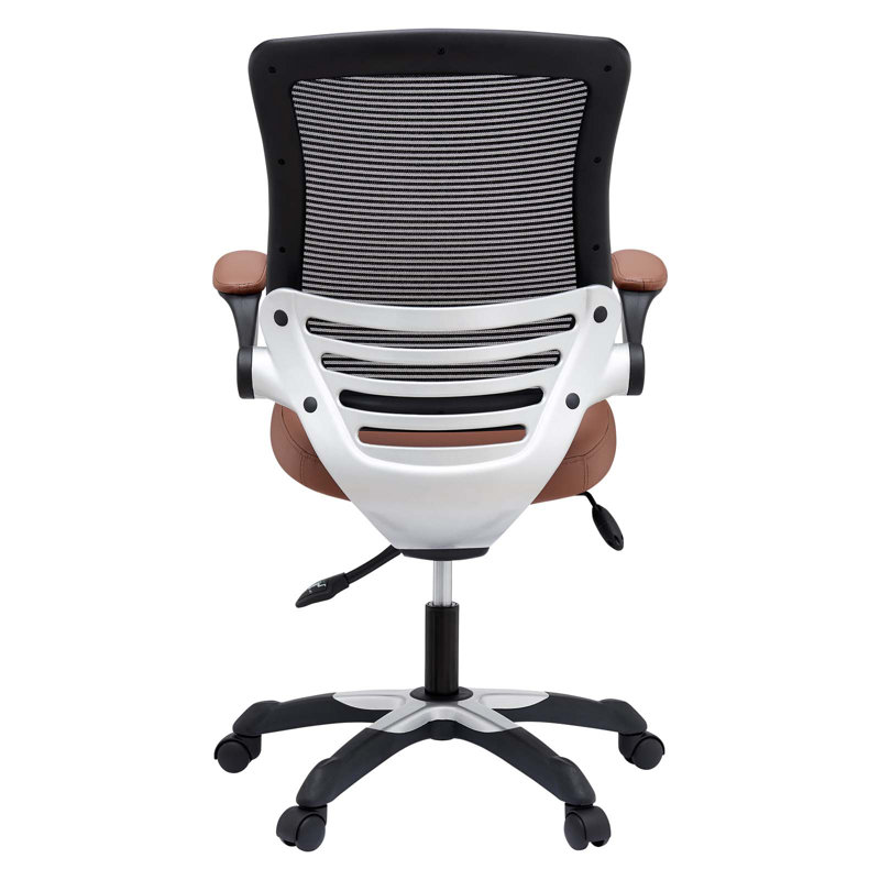 Edge Swivel Office Chair with Adjustable Arms in Tan Vinyl