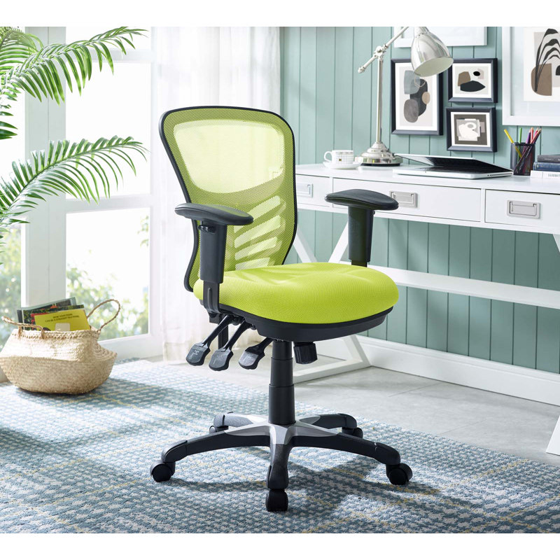 Green Mesh and Fabric Adjustable Task Office Chair