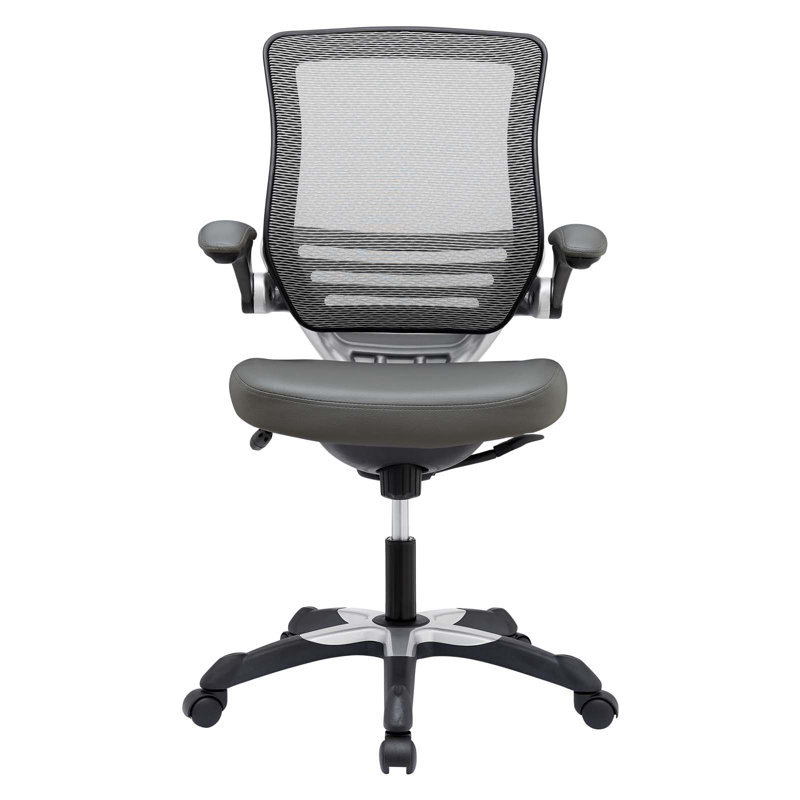 Edge Modern Gray Mesh and Leatherette Adjustable Office Chair
