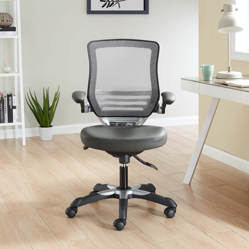 Edge Modern Gray Mesh and Leatherette Adjustable Office Chair