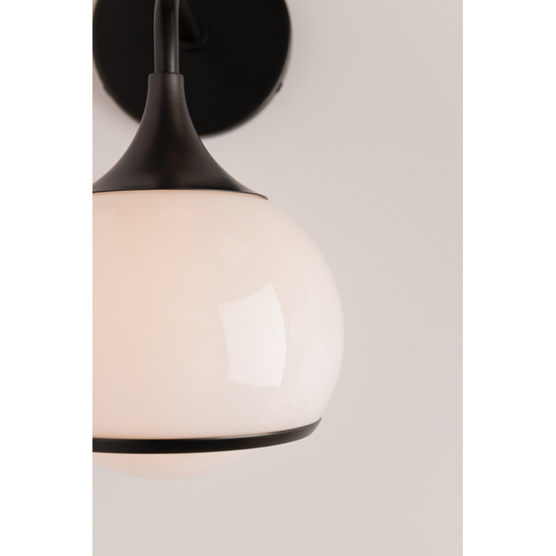 Bronze and Opal White Glass Dimmable Wall Sconce