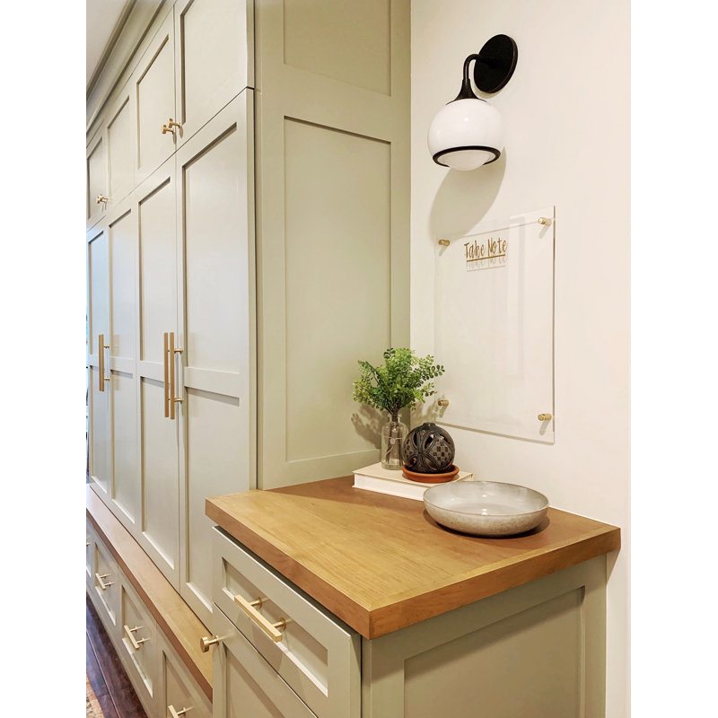 Bronze and Opal White Glass Dimmable Wall Sconce