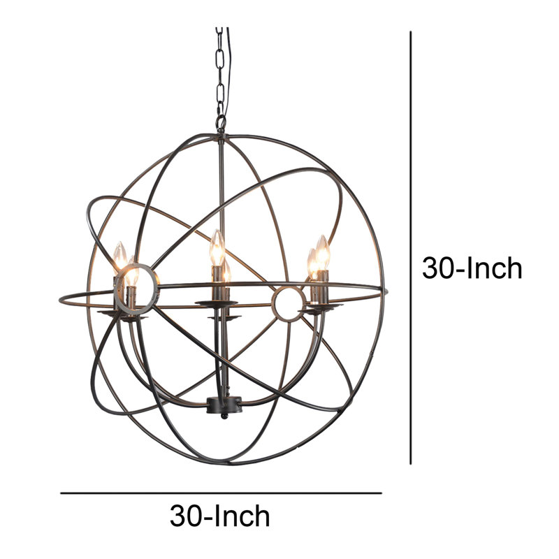 Voltaire Modern Atom-Inspired 30" Gray Chandelier