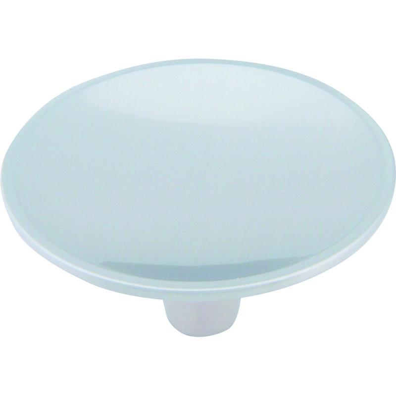 Brushed Nickel Round Knob with Mounting Hardware