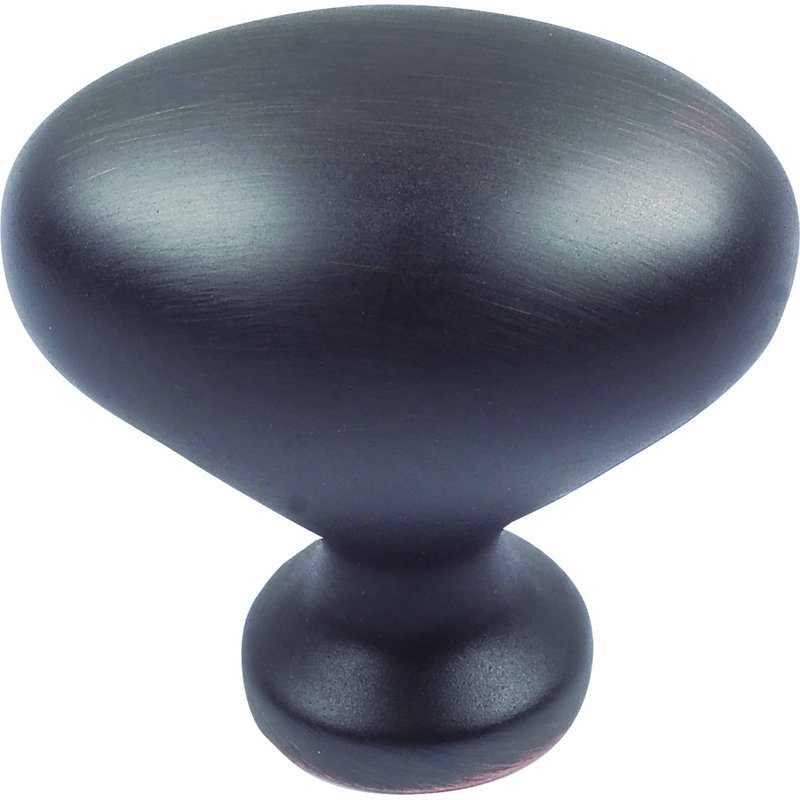 Venetian Bronze Oval Knob with Mounting Hardware
