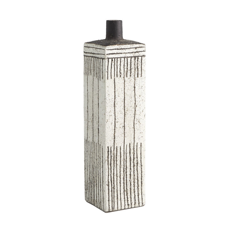 Black and White Ceramic Tall Decorative Table Vase